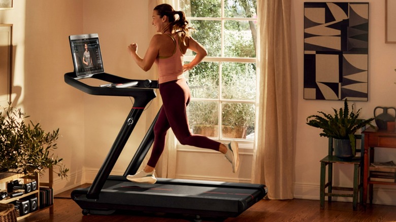 person running on Peloton treadmill