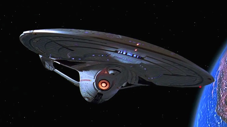 Enterprise flying through space